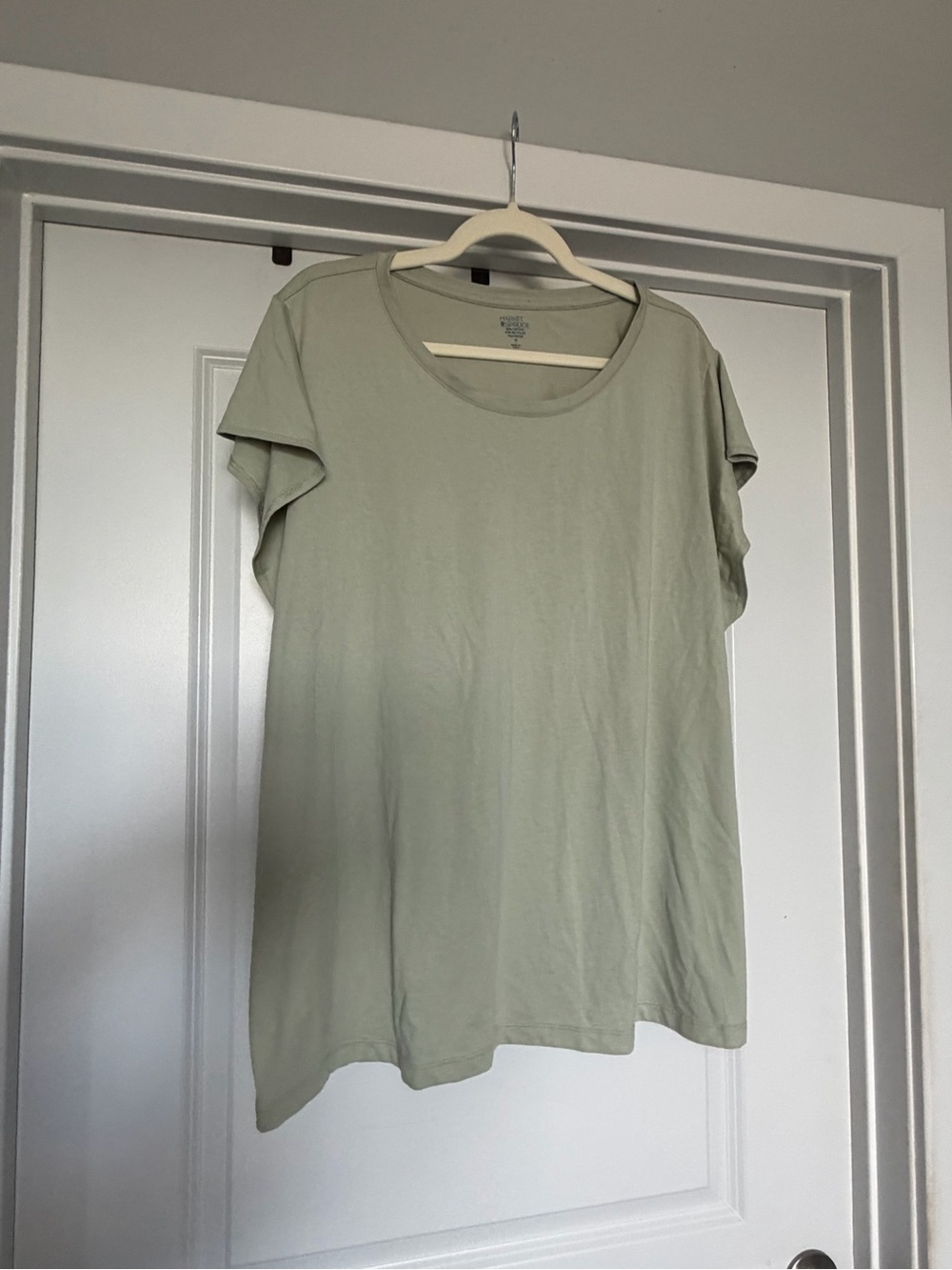 Market & Spruce 3X Sage Green Flutter Sleeve Soft Knit Top